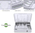 Utensil Holder for Countertop with Lid, Plastic Silverware Tray for Drawer, 5 Compartments Flatware Organizer, White