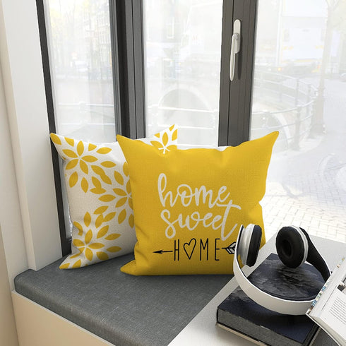 YCOLL Pillow Covers 18x18, Set of 4, Modern Sofa Throw Pillow Cover, Decorative Linen Fabric Geometric Pillow Case