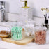 AOZITA 3 Pack Qtip Holder Dispenser, Clear Plastic Apothecary Jar Set for Cotton Ball, Swab, Floss Storage