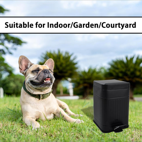 Umtiti 5L Outdoors1.3 ContainerUP5L-BK-Fang Dog Poop Trash Can with Lid for Gallon Trash Can with Activated Carbon