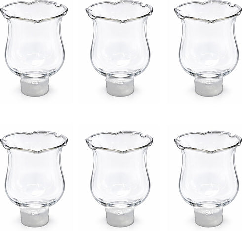 4E's Novelty Clear Glass Votive Cups with Peg - Pack of 6