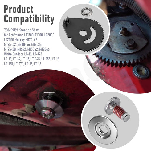 738-0919 617-04094 247288841 247288810 24728905 Steering Shaft w/ Bushing Kit Compatible with MTD Troy-Bilt Craftsman
