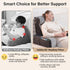 21" 60 Vekkia Reading Pillow for Sitting in Bed Ergonomic Wedge Back Pillow, XL Side Pockets, Removable Cover, Support