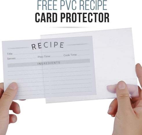 Modern Recipe Cards (Set of 60): 4x6” Double-Sided Premium Thick Card Stock with Bonus Measuring Chart
