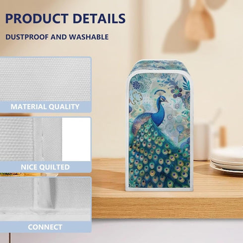 Peacock Can Opener Cover for Kitchen Appliance, Dust Cover for Electric Can Opener, Boho Home Decor