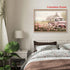 BACKYMRJCART Farmhouse Truck Canvas Wall Art, Vintage Landscape Art Prints with Pink Flowers, No Frame