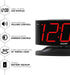 Sharp Home LED Digital Alarm Clock - Midnight Black with Red LED, Big Green Digit Display, Swivel Base, Outlet Powered