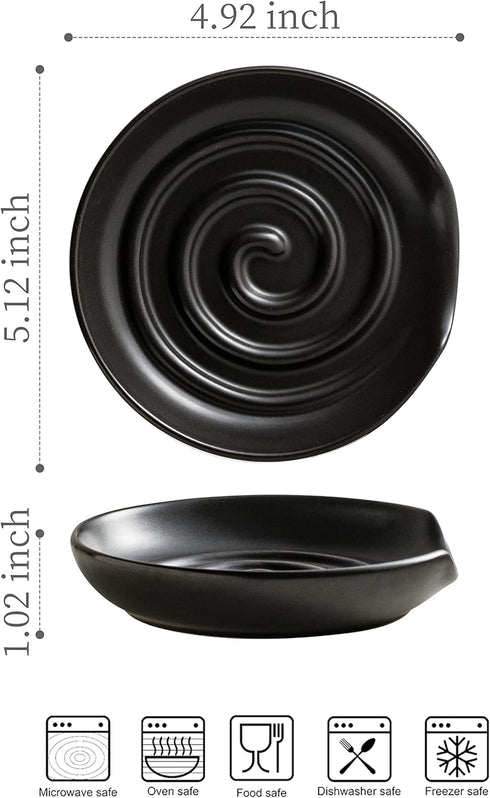 Large Spoon Rest, Kitchen Counter Holder for Cooking, Perfect for Farmhouse Decor, Housewarming Gift Set, Black