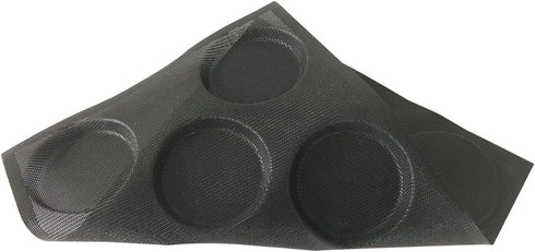 Bluedrop Silicone Hamburger Bread Forms, Perforated Bakery Molds, Non Stick Baking Sheets Fit Half Pan Size