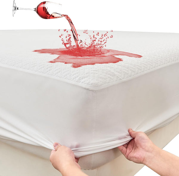 SOCHOW 4-Layer Ultra Soft Premium Waterproof Mattress Protector Queen Size, Cooling Mattress