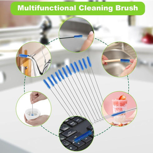 12 Inch (8-Pack) 2 40 oz Straw Cleaner Brush for Stanley, Extra Long Straw Brush Cleaner Includes Reusable Glass Straws