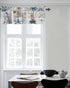 Summer Coastal Grid Valances Curtain for Kitchen Cafe, Ocean Starfish Lighthouse Window Treatment, 42"x 12"
