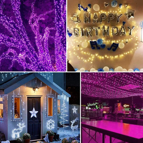 66FT 200 34 Color Changing Christmas Lights Outdoor, LED Colors String Lights with Remote Multicolor Plug in Waterproof
