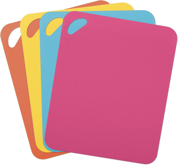 Dexas Heavy Duty Cutting Board Grippmat - Flexible Cutting Boards Set of 4, Non Slip Plastic Board Cutting Mat (11.5 by