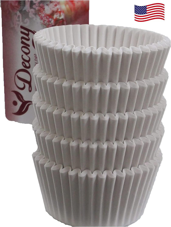 Cupcake Liners 500 pc. USA MADE - Fluted Holder Cups for Baking Muffins, Non-Stick, Fits Standard Pans, 2'' x 1.25"