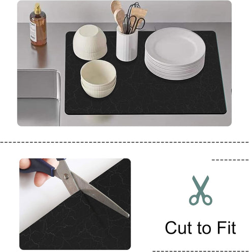 Coffee Maker Mat for Countertops, Rubber Backed Mat 19"x12" for Coffee Pots, Kitchen Counter Accessories