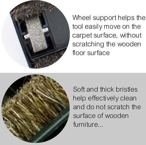 Miele Horse Hair Vacuum Brush Attachments with Wheels, 1-3/8 Inch for Carpet & Hard Floors