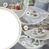 13" MAONAME White Decorative Tray for Coffee Table, Modern Round Serving Tray with Handles, Plastic Tea Trays