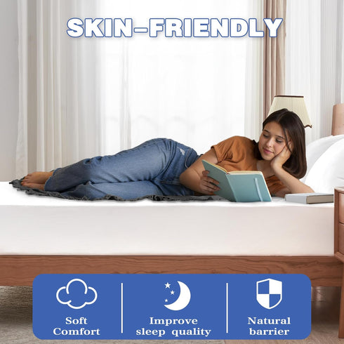 18" (60'' 80'') Queen Mattress Protector, Waterproof Mattress Cover with Deep Pocket Bed Cover, Fitted Sheet Style