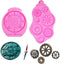 Steampunk Silicone Fondant Molds, Gears Teeth Moulds for Cake Decoration, Chocolate Candy Sugarcraft Cupcake Topper