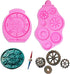Steampunk Silicone Fondant Molds, Gears Teeth Moulds for Cake Decoration, Chocolate Candy Sugarcraft Cupcake Topper