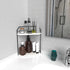 INIUNIK Counter 2 Counter Countertop Corner Bathroom Organizer - Tier Wood Vanity Shelf Perfume Skincare Holder, Corner