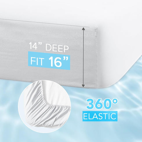 Comfort Spaces Coolmax Moisture Wicking Sheet Set, Soft Fade Resistant, Deep Pocket Fits Up to 16" Mattress, Twin XL,