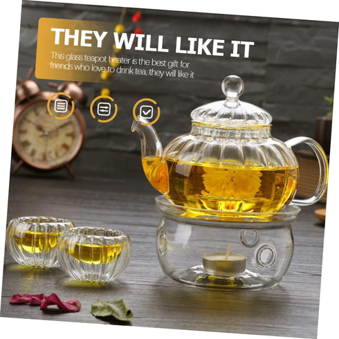 Alipis Tea Warmer teapot Candle Holder Candle Holder Stand Dish Heater Tea Candle Warmer Tea Light Candle Warmer Tea Kettle Warmer Aroma Tea Maker Japanese-Style High Borosilicate Glass