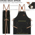 Chef Apron for Men and Women with Gift Box, Cross Back Apron with Pockets for Cooking, Baking, Cotton Canvas Work Apron