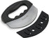 Checkered Chef Salad Chopper Tool with Cover - Mezzaluna Knife Stainless Steel Vegetable Rocker