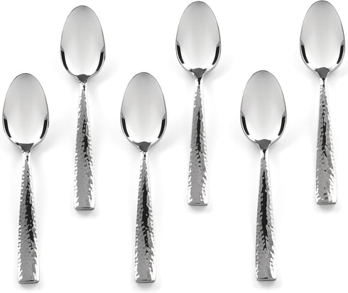 Hudson Essentials 4.6-inch Hammered Demitasse Espresso Spoons, Set of 6, 18/10 Stainless Steel Mini Coffee Spoons