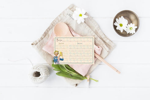 Silly Goose Gifts Recipe Cards: Retro Housewife Theme 4x6, Vintage Rustic Design for Weddings