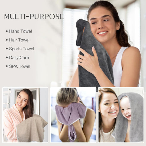 4 Pack KinHwa Bathroom Hand Towels Absorbent Gym Towels Luxury Soft Face Towel Lightweight Microfiber Wash Towels Ideal
