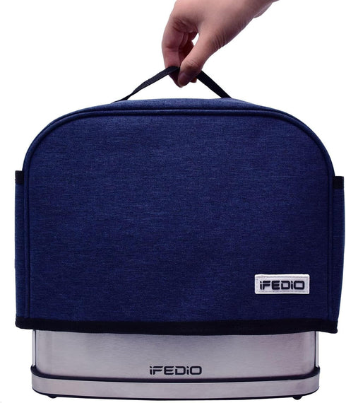2 Slice Toaster Cover, Small Appliance Toaster Cover with Pockets, Washable, Blue