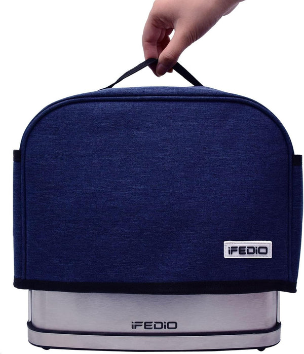 2 Slice Toaster Cover, Small Appliance Toaster Cover with Pockets, Washable, Blue