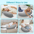 TranquilRelax Cover,Grey-35"*10" C Shaped Body Pillow for Side Sleepers, Memory Foam Long Pillow for Leg, Hip & Back