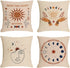 Jartinle Hippie Pillow Covers Tarot Sun Moon Boho Throw Pillow Covers Witchy