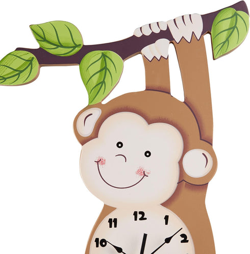 Fantasy Fields Sunny Safari Nursery Clock, Decorative Silent Non-Ticking Kids Wall Clock for Classrooms, Kids Bedrooms