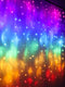 CoziTech Rainbow Fairy String Curtain Lights with Touch Dimmer Switch, Hanging LED Icicle