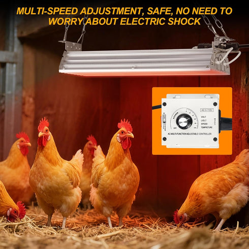 600W 15 Safe Chicken Coop Heater with Adjustable Thermostat, for Winter Chicken Warmth in Sq Ft Coops, Waterproof