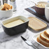 Countertop 3 ALELION Ceramic Butter Container with Airtight Wooden Lid - Black Butter Keeper Crock for - Holds Up