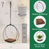 Stands(2 Pack+Pots) hismocal Hanging Planter for Indoor Plants,Plant Hanger with Sturdy Wood Base & Pot, Modern Boho