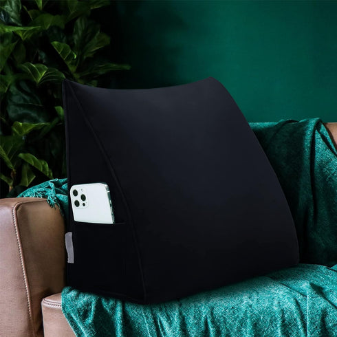 Bed Wedge Pillow for Headboard Small Bolster Pillow Reading Pillows for Sitting Up in Bed Adult, Triangular Backrest