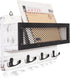 ADIIL Mail and Key Holder for Wall, Decorative Wooden Wall Key Rack Organizer with 4 Double Key Hooks, White