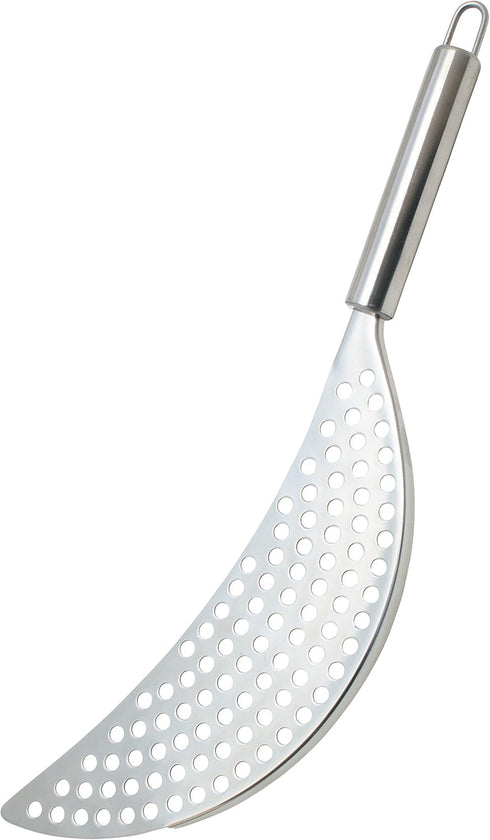 KitchenCraft Stainless Steel Half-Moon Pan Strainer, Silver