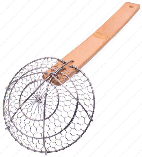 M.V. Trading SSK5 Stainless Steel Asian Spider Skimmer Strainer, 5-Inches with Bamboo Handle