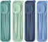 Reusable Utensils Set with Case, 4 Sets Portable Chopsticks, Knife, Fork, Spoon for Lunch Box, Travel Daily Use
