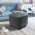 DUJUIKE Square Ottoman Covers Protector, Stretch Comfortable Velvet, Elastic Bottom, Grey (Size S: 13-18"/15-18")