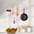 Grid Photo Wall Panels, 22.4"x20.4" Heart Shape Iron Rack Art Wire Board, DIY Photo Frame for Home and Office, Pink