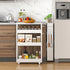 Slim 4-Tier Kitchen Rolling Cart, Narrow Storage Cabinet with Handle & Wheels, Metal Shelf Unit for Small Spaces (5 in